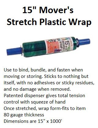 15 inch Movers Stretch Plastic Wrap